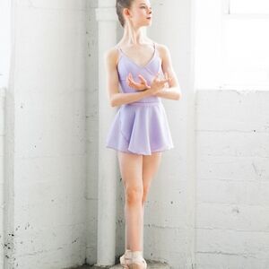 M Stevens Girls 34" Lavender Ballet Chiffon Wrap Skirt